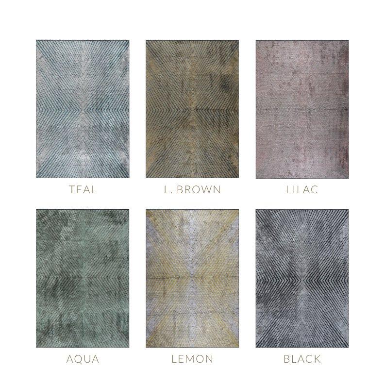 Light Blue and Silver Gray Tight Grid Abstract-Geo Pattern Rug with Patina 6