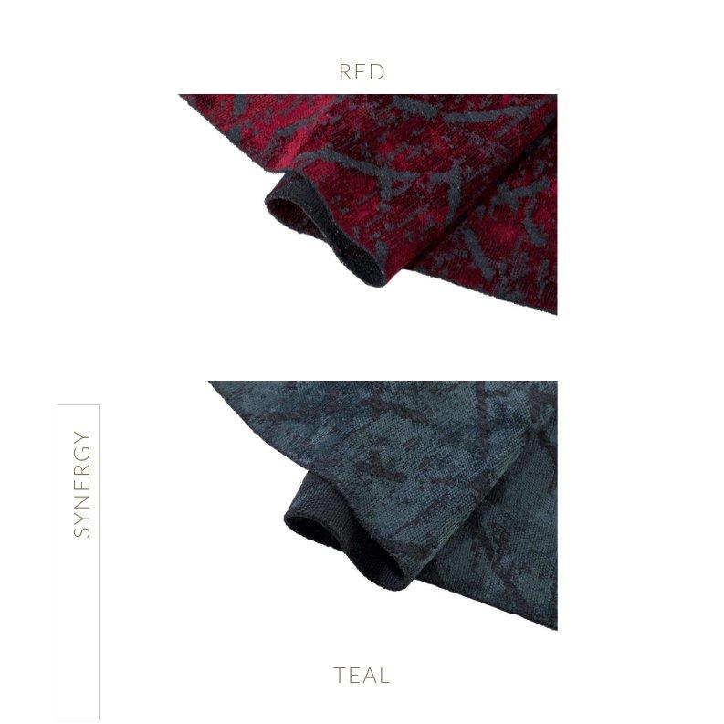 Hellblauer und silbergrauer Teppich mit abstraktem Geo-Muster und Glanz im Angebot 6