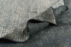 Light Blue and Silver Gray Tight Grid Abstract-Geo Pattern Rug with Shine