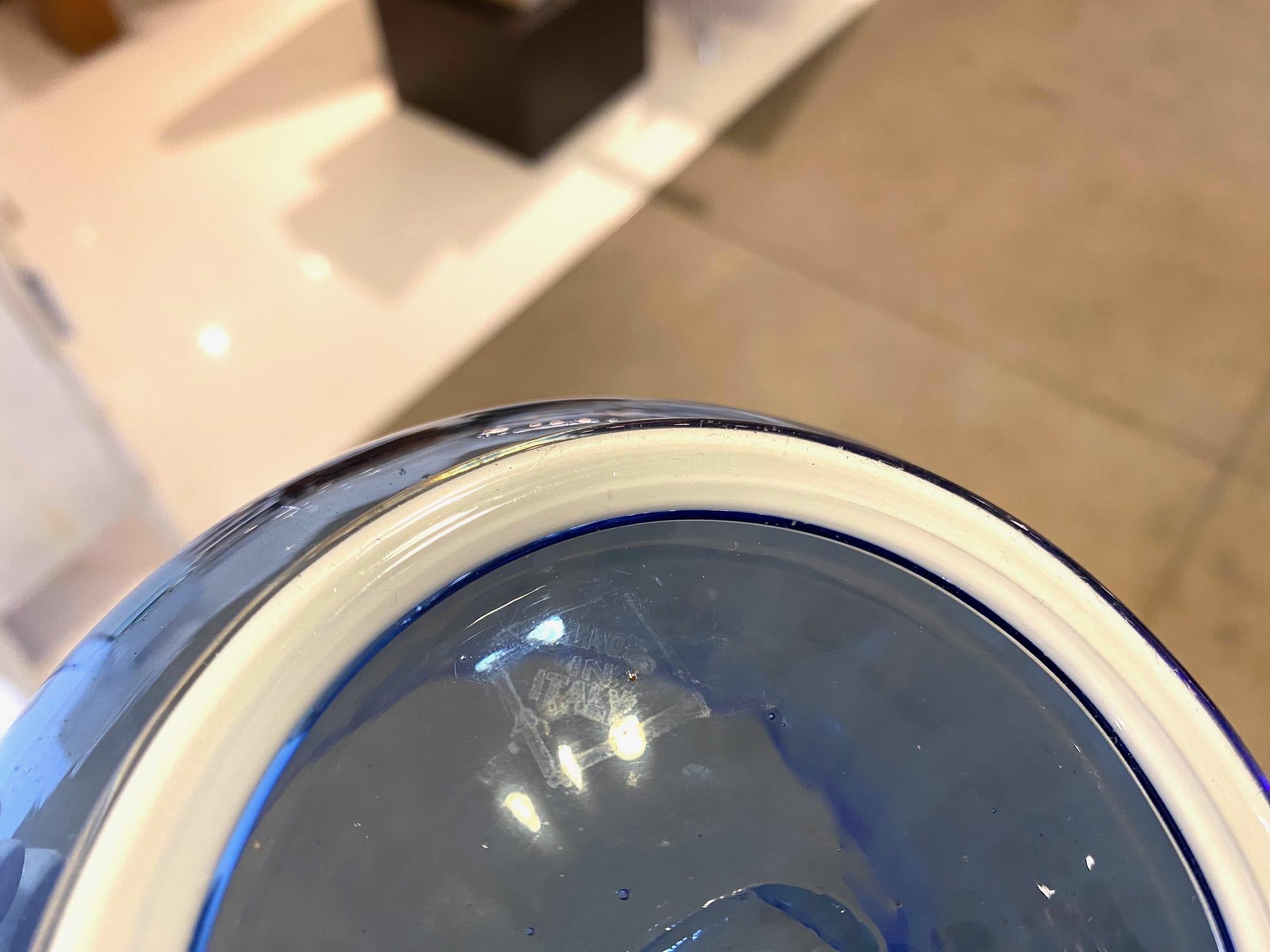 Light Blue and White Murano Glass Vase 6