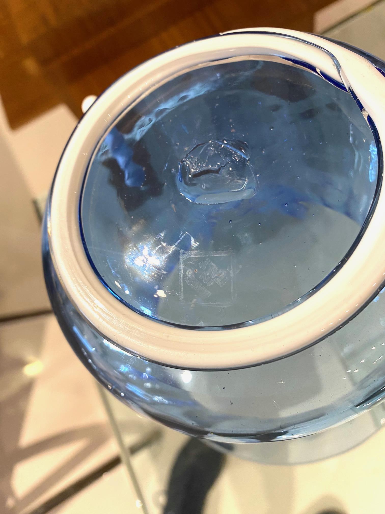 Light Blue and White Murano Glass Vase 8