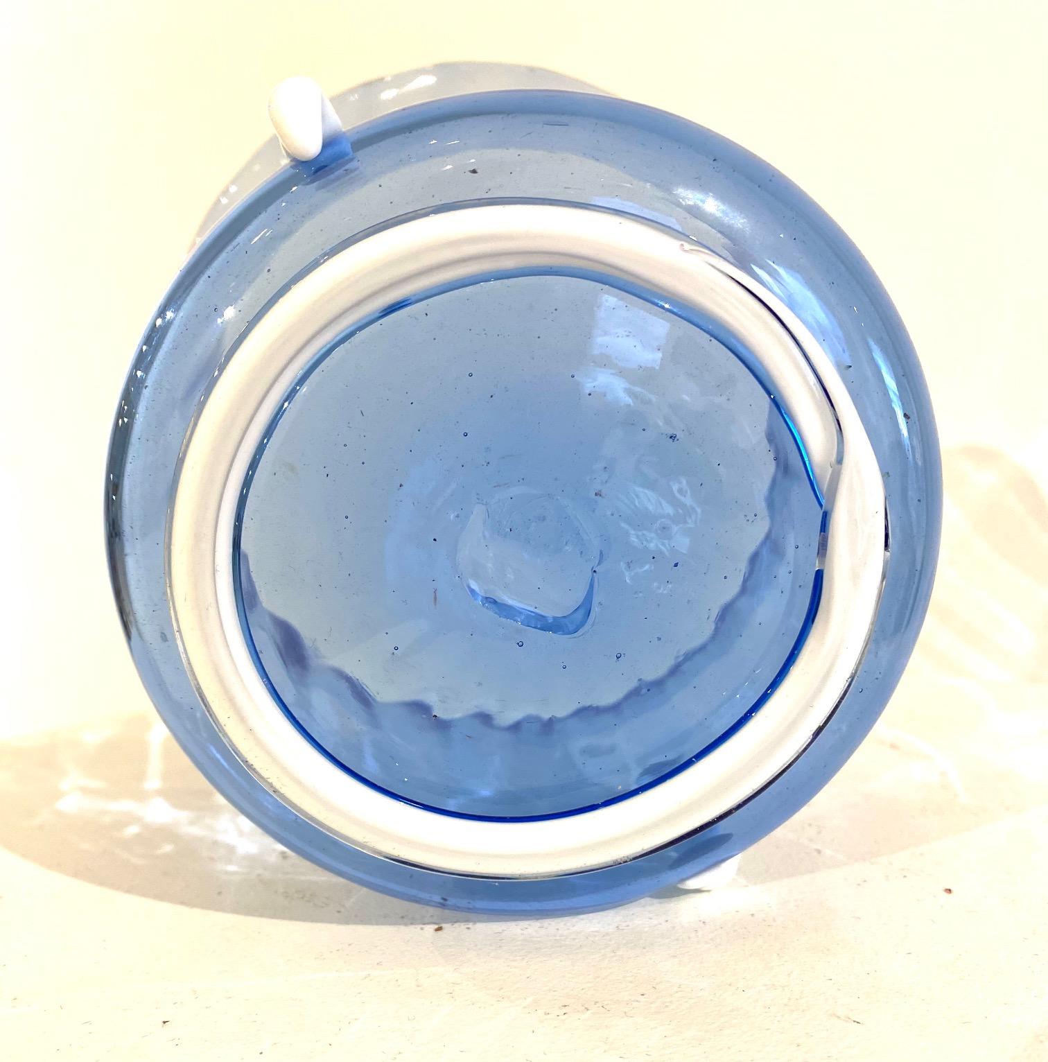 Light Blue and White Murano Glass Vase 4