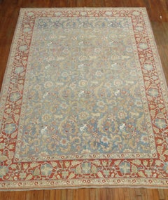 Zabihi Collection Light Blue Animal Persian Qum Room Size Rug