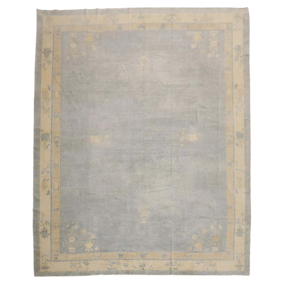 Chinese Blue and White Rug at 1stDibs