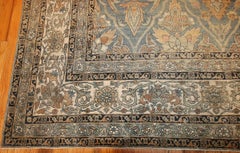 Light Blue Antique Persian Kerman Rug. Size: 10 ft 7 in x 19 ft 10 in