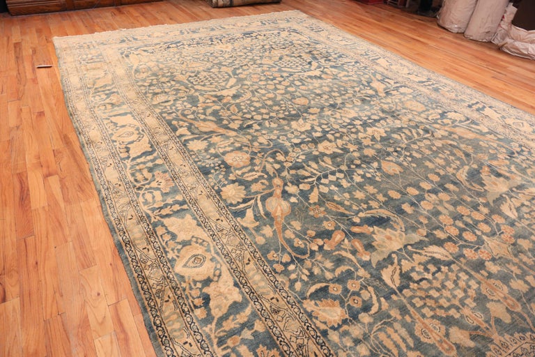 Light Blue Antique Persian Khorassan Area Rug. Size: 11 ft 4 in x 20 ft 6 in For Sale 2