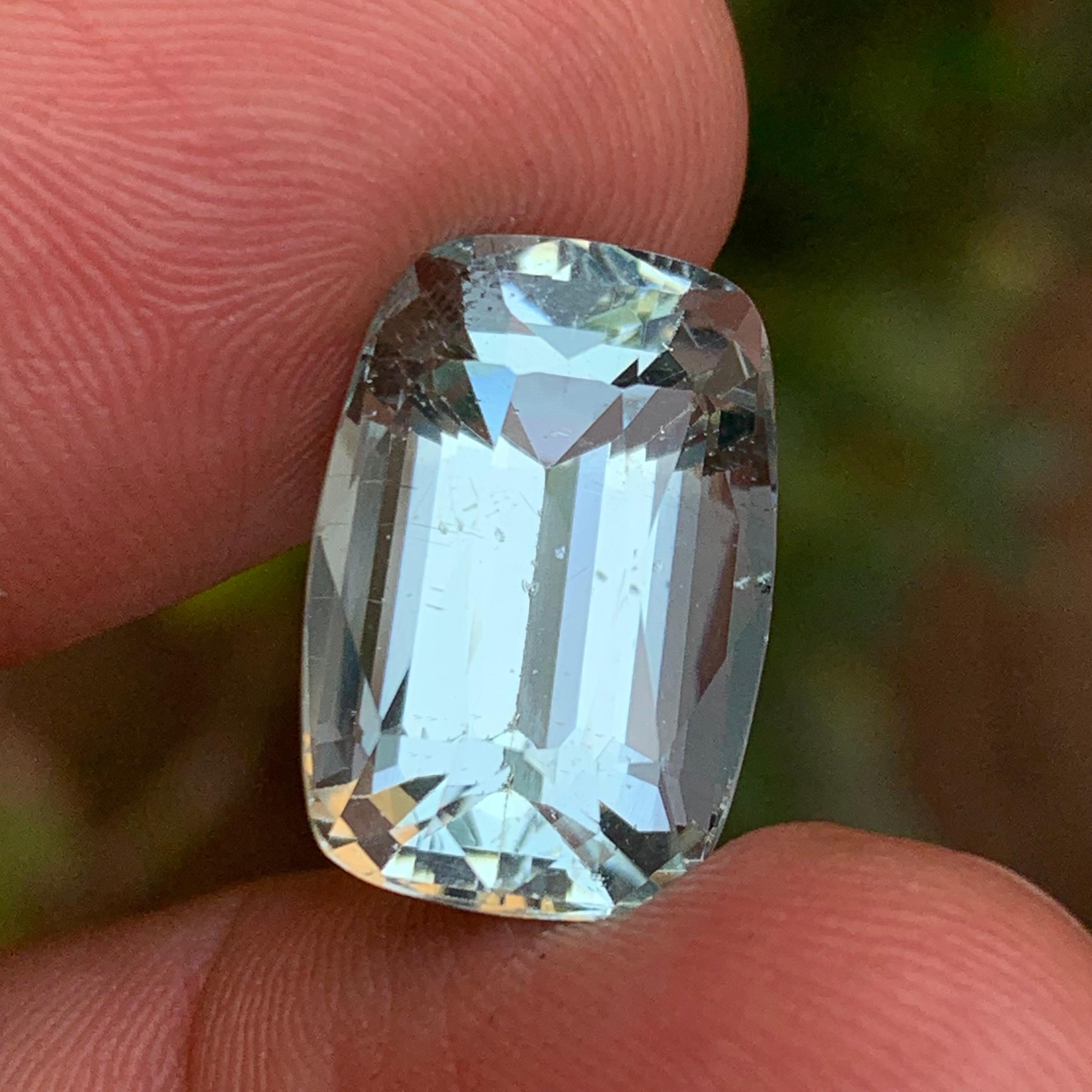 Aguamarina Azul Claro 12,56 qt Piedra natural suelta con talla cojín-Joyería en venta 4