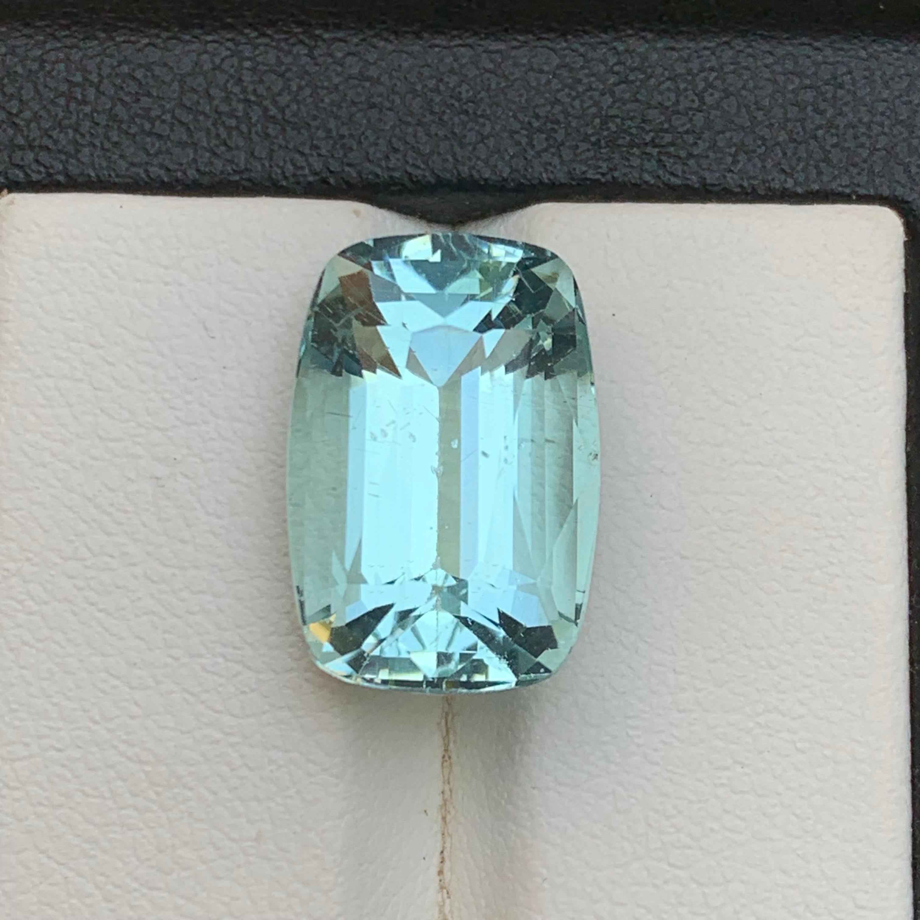 Aguamarina Azul Claro 12,56 qt Piedra natural suelta con talla cojín-Joyería en venta 6