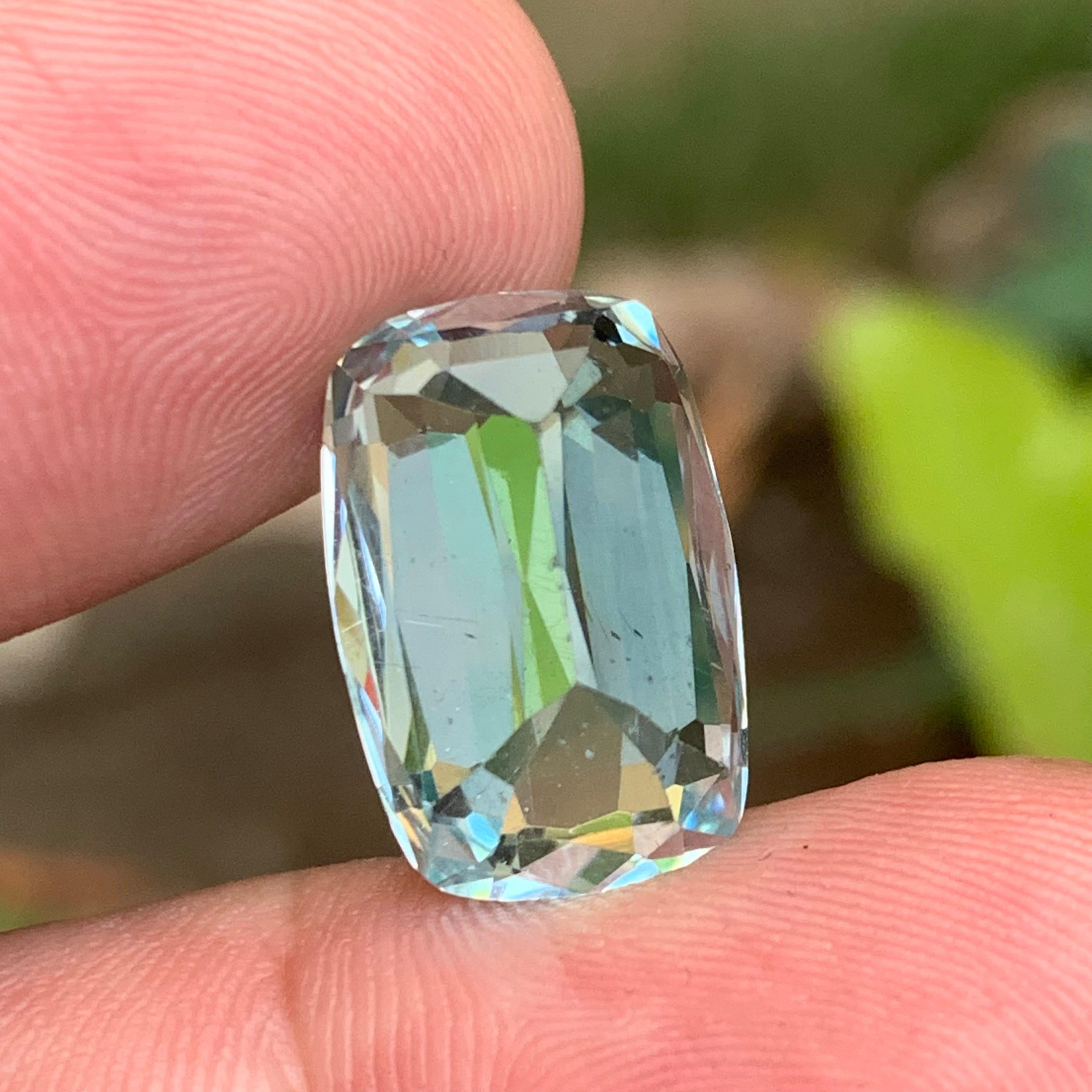 Femenino o masculino Aguamarina Azul Claro 12,56 qt Piedra natural suelta con talla cojín-Joyería en venta