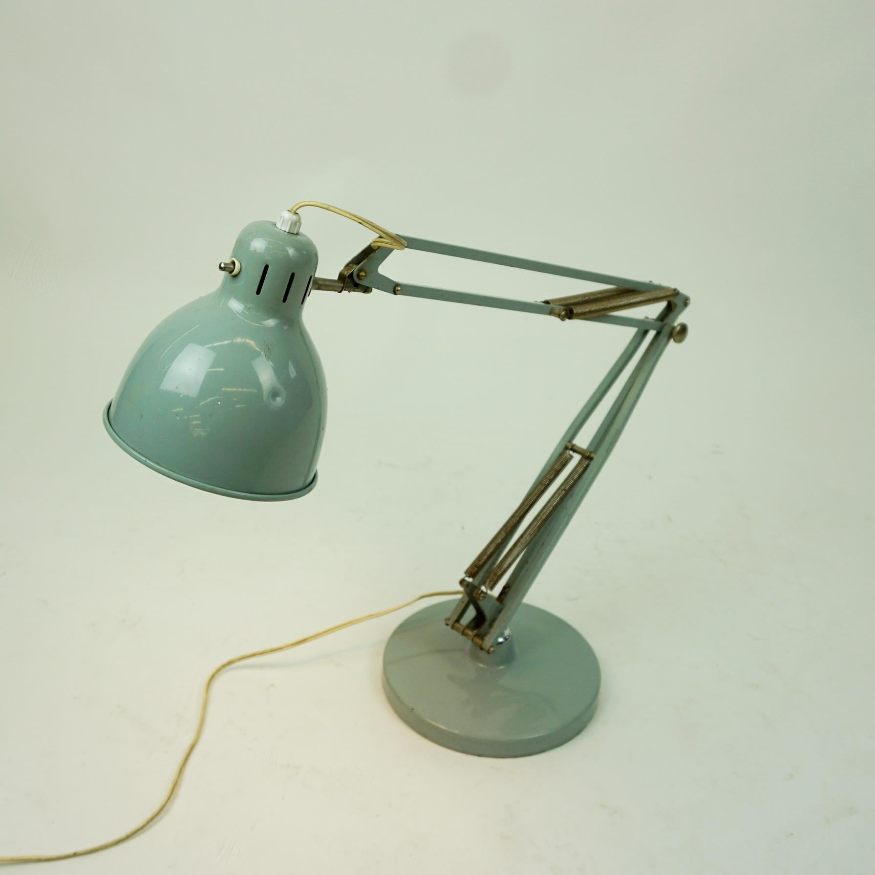 Mid-Century Modern Light Blue Architect Desk or Table Lamp L4 by Jac Jacobsen for Luxo Norway