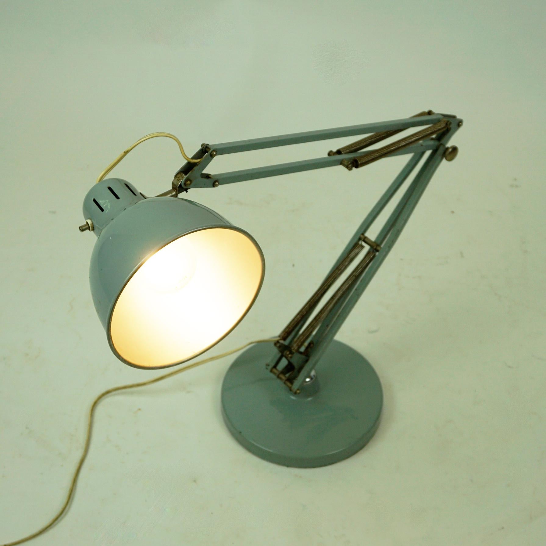 Norwegian Light Blue Architect Desk or Table Lamp L4 by Jac Jacobsen for Luxo Norway