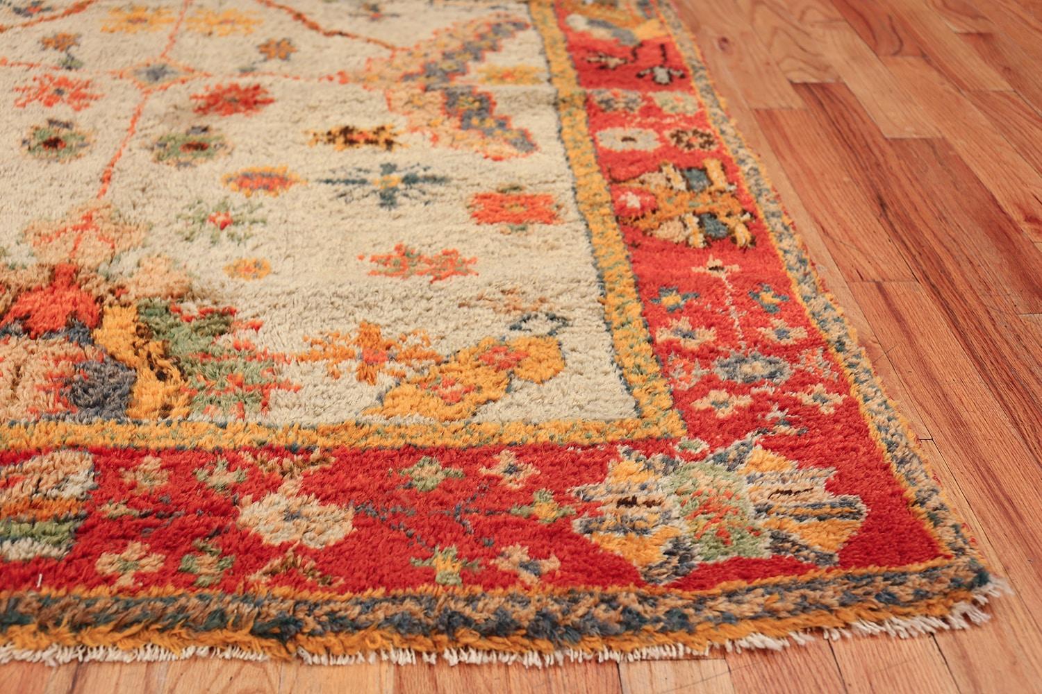 Nazmiyal Collection Arts and Crafts Antique Turkish Oushak Rug.5 ft 5 in x 11 ft For Sale 1