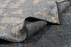 Light Blue Beige Silver Contemporary Fade Pattern Luxury Patina Rug Pair