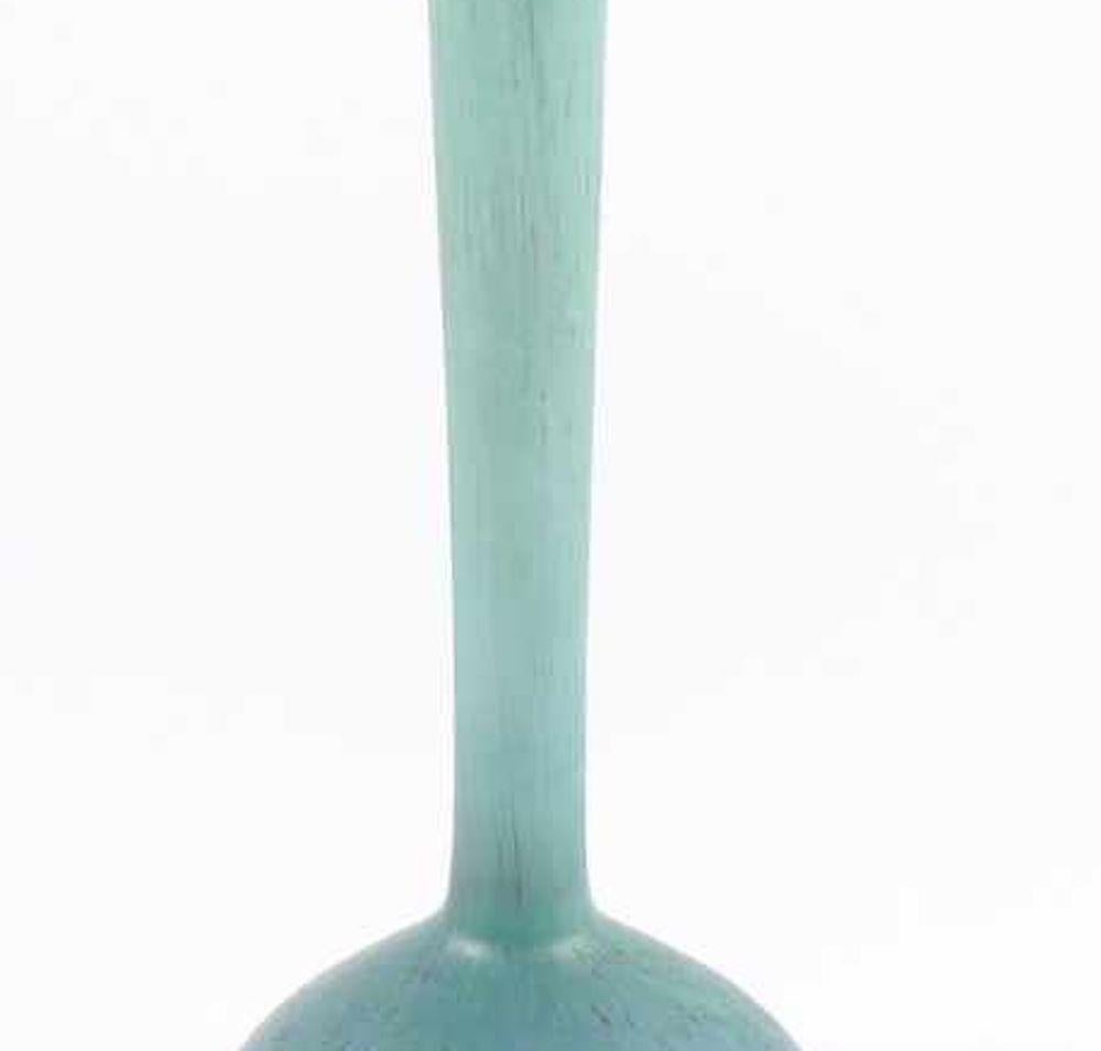 French Light Blue Berluze Art Deco Vase by Delatte, France, 1920s For Sale