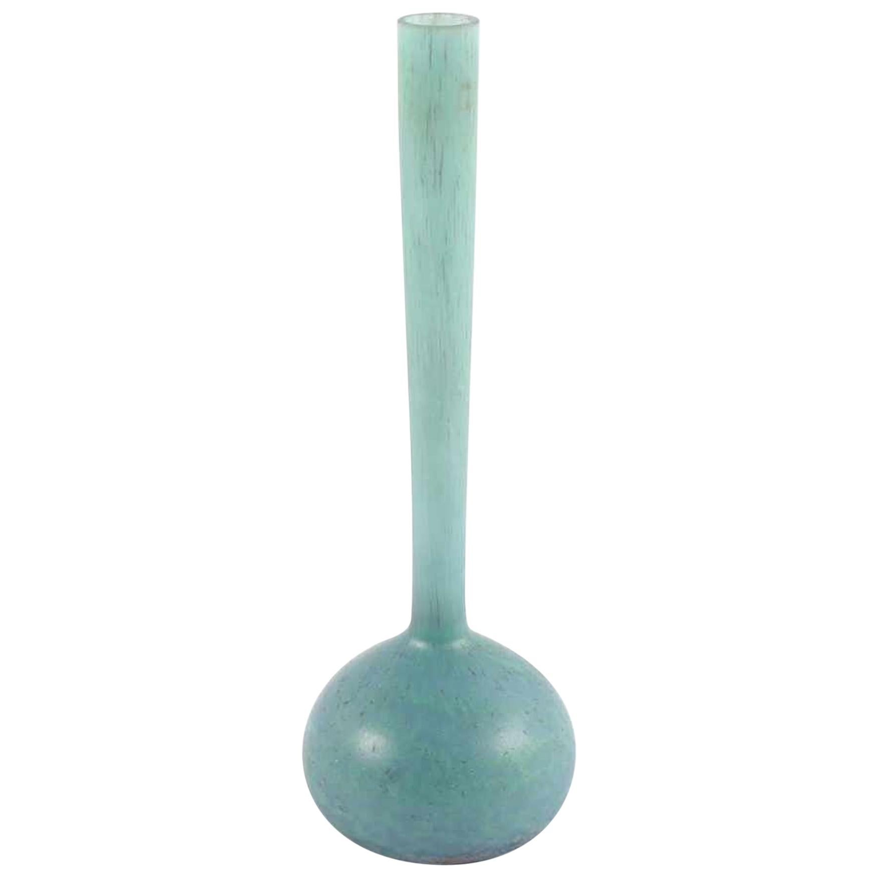 Light Blue Berluze Art Deco Vase by Delatte, France, 1920s For Sale