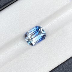 Light Blue Bi-Colour Sapphire 2.49 Ct Emerald Cut Natural Unheated
