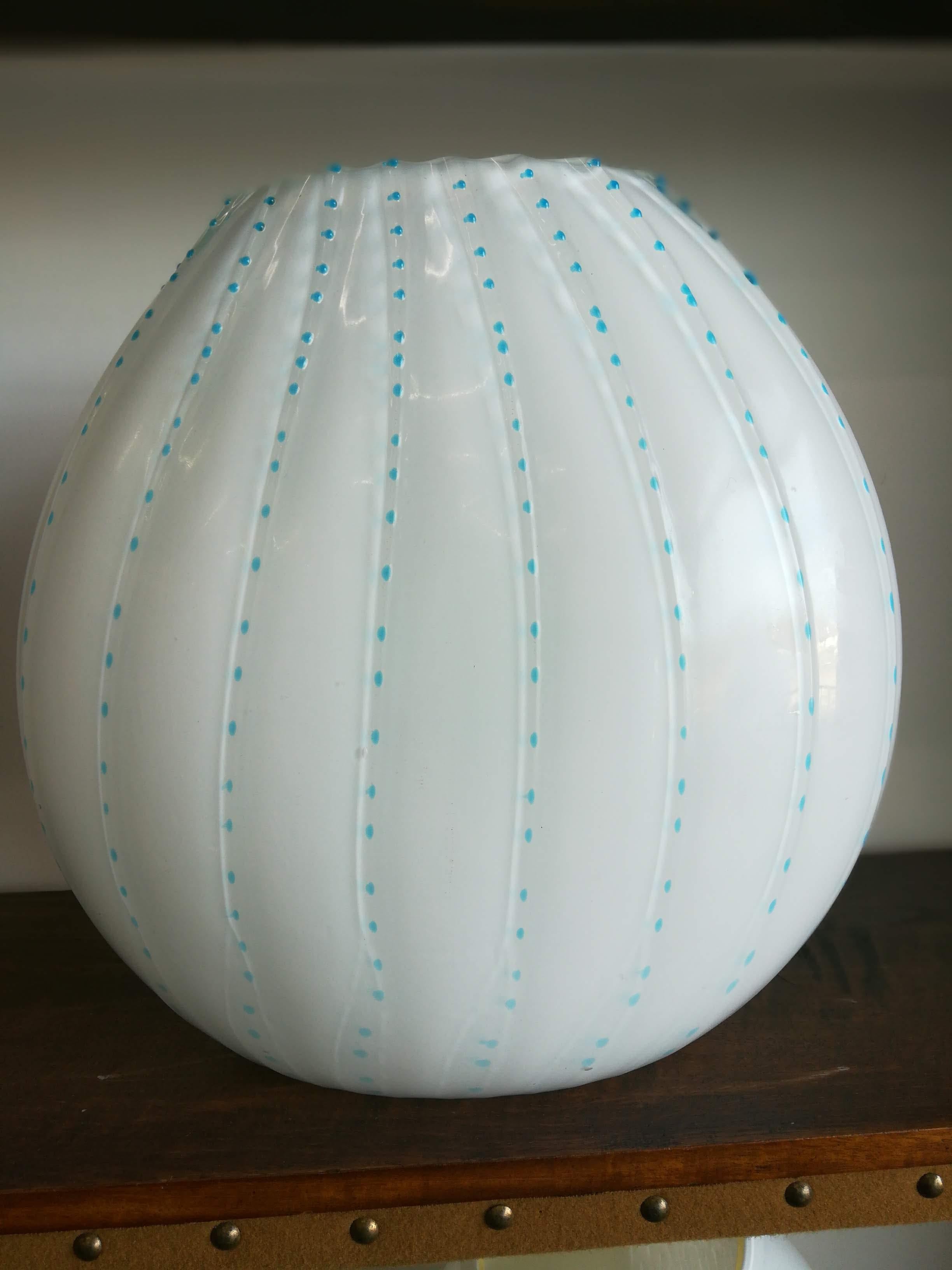 Italian Light Blue Blown Glass Vase For Sale