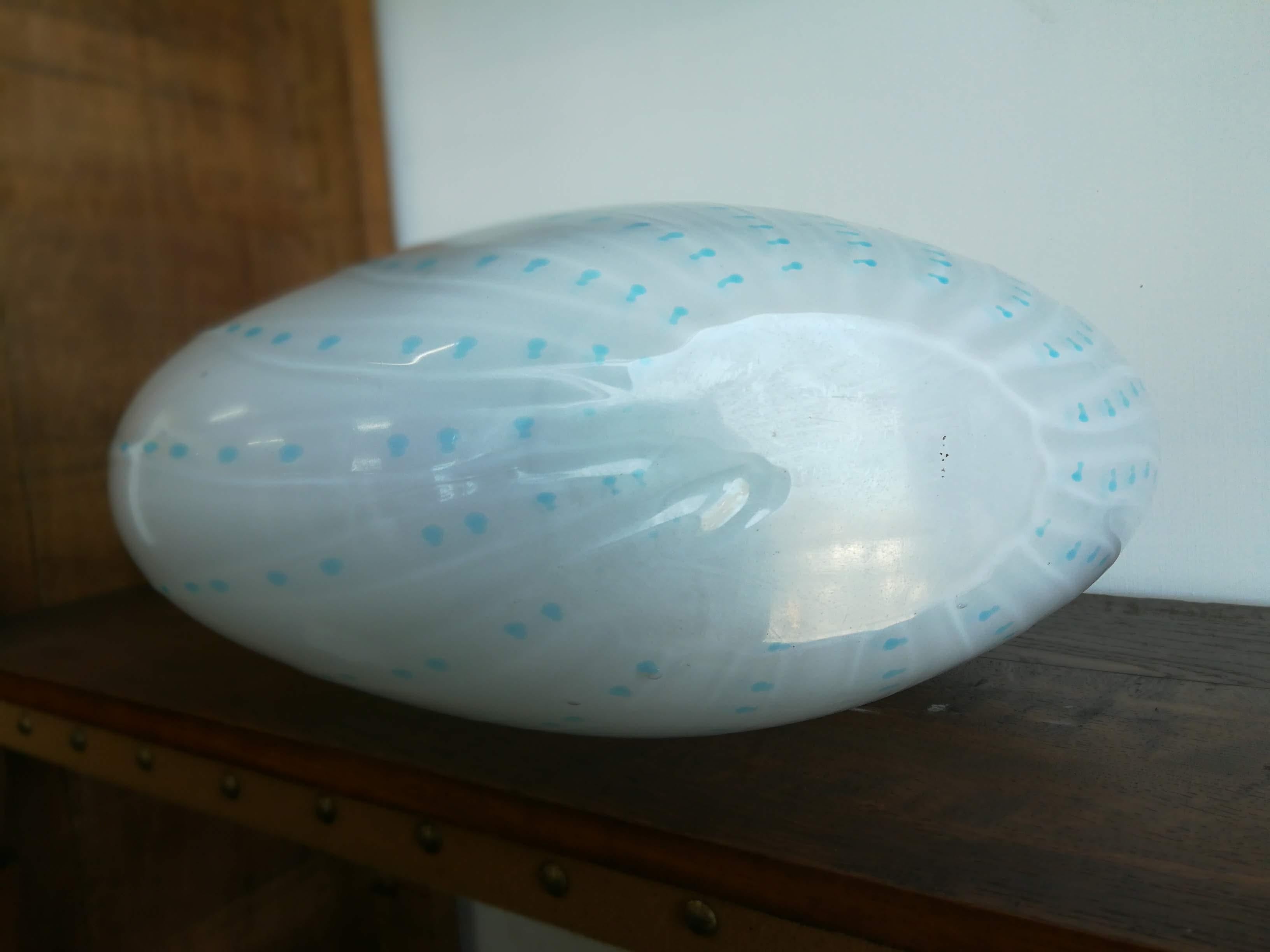 Contemporary Light Blue Blown Glass Vase For Sale