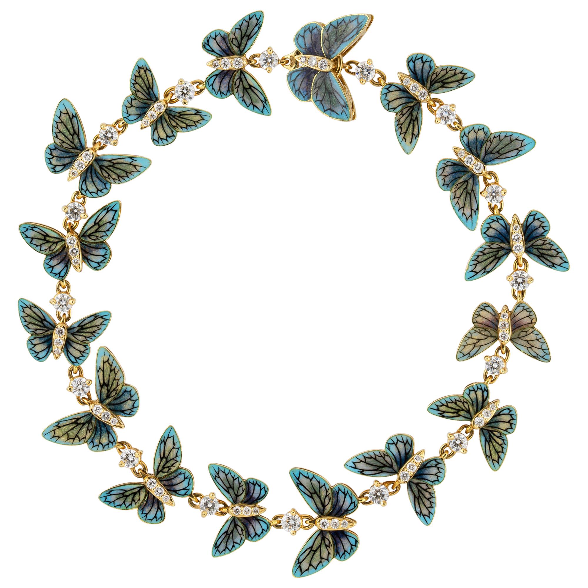 Light-Blue Butterfly Bracelet by Ilgiz F For Sale