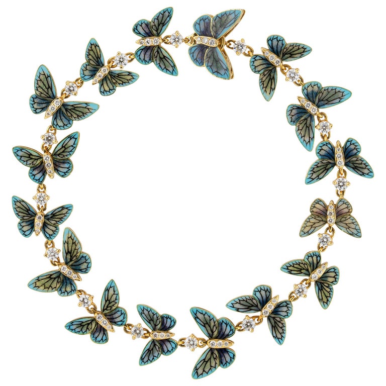 Ilgiz F. light blue butterfly bracelet, 2018, offered by Bentley & Skinner