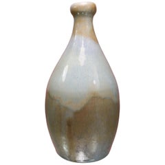 Light Blue, Caramel German Midcentury Vintage Ceramic Vase, 1960s