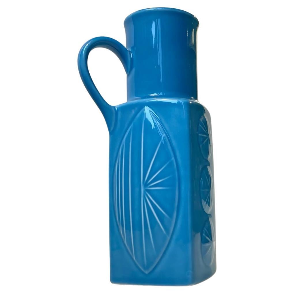 Vaso a brocca in ceramica azzurra di Carl-Harry Stålhane per Rörstrand, anni '60