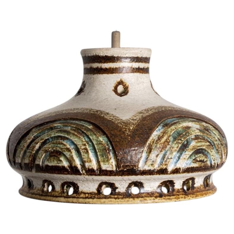 Light Blue Ceramic Pendant Light, Denmark, 1970 For Sale