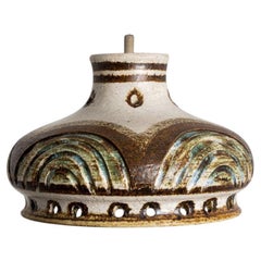 Light Blue Ceramic Pendant Light, Denmark, 1970