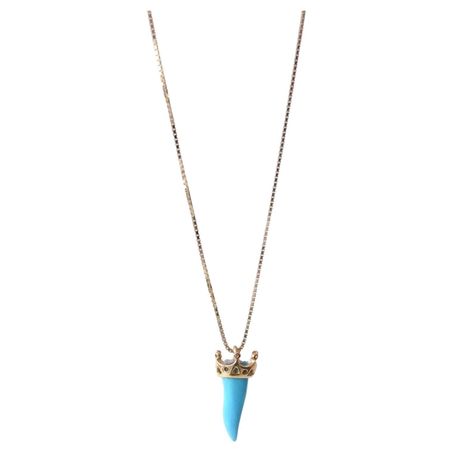 Light blue coral silver necklace NWOT For Sale