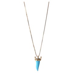 Halskette aus hellblauem Korallensilber NWOT