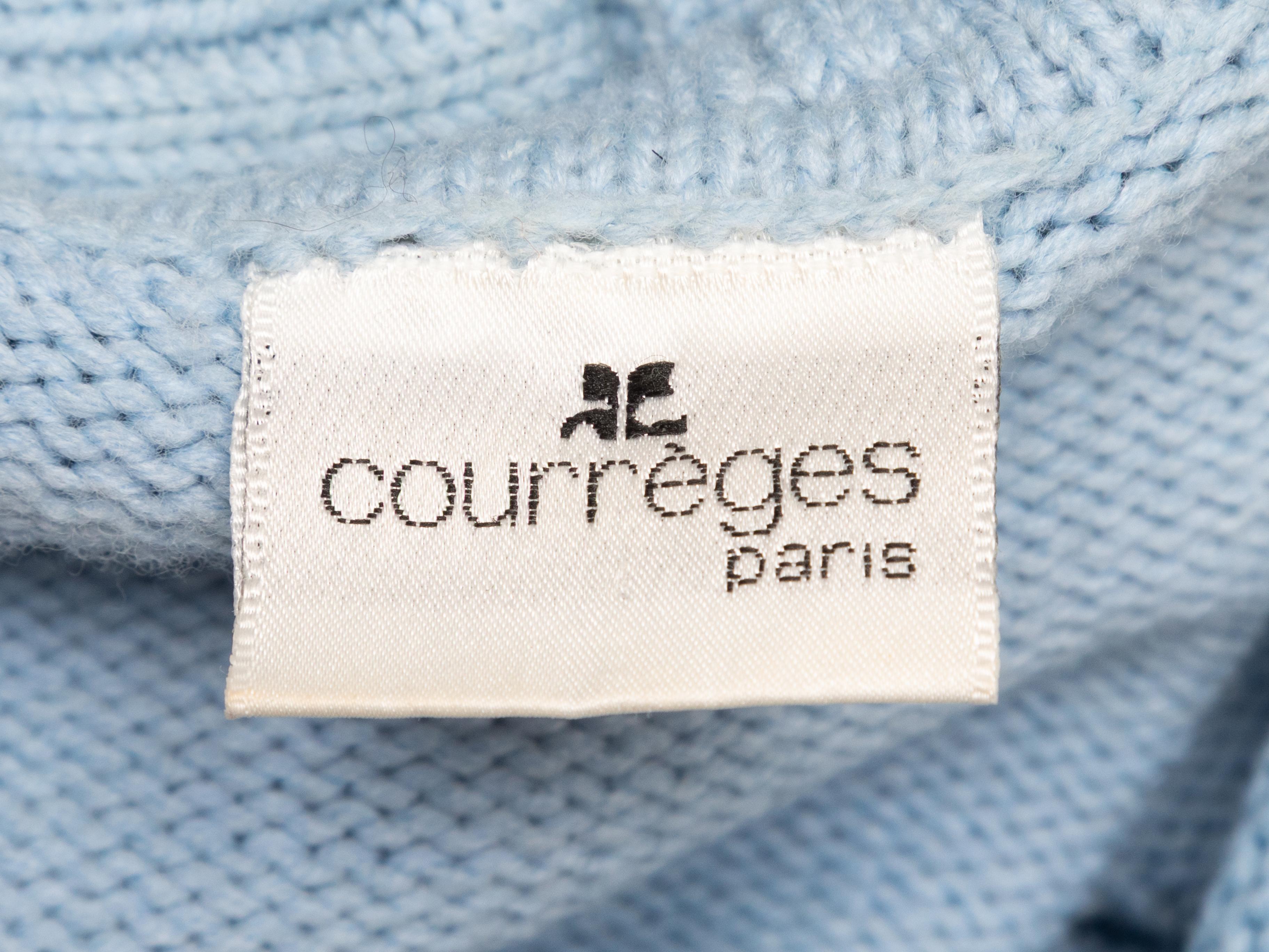 Donna Light Blue Courreges Wool-Blend Turtleneck Sweater Size US S in vendita