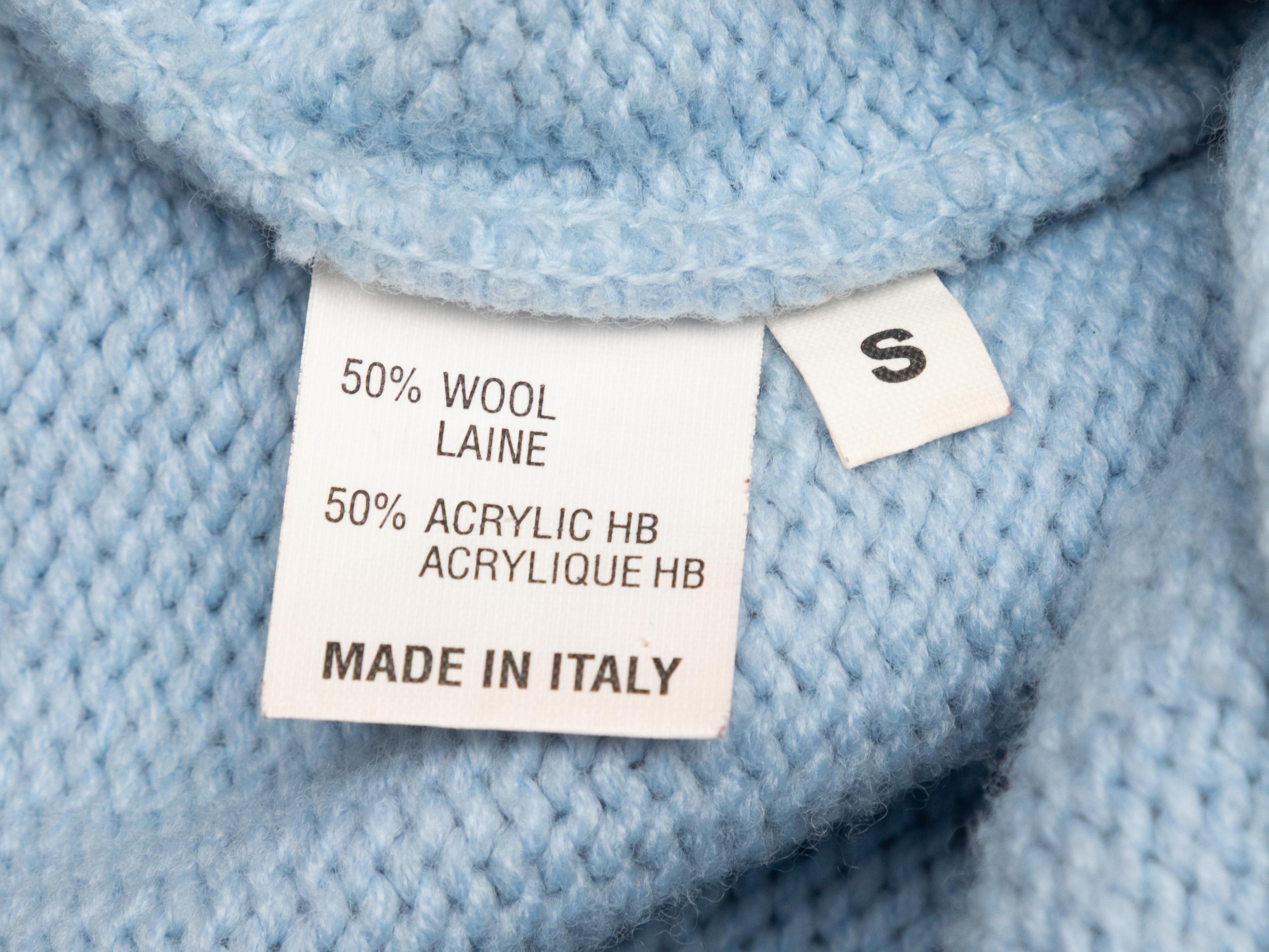 Light Blue Courreges Wool-Blend Turtleneck Sweater Size US S in vendita 1