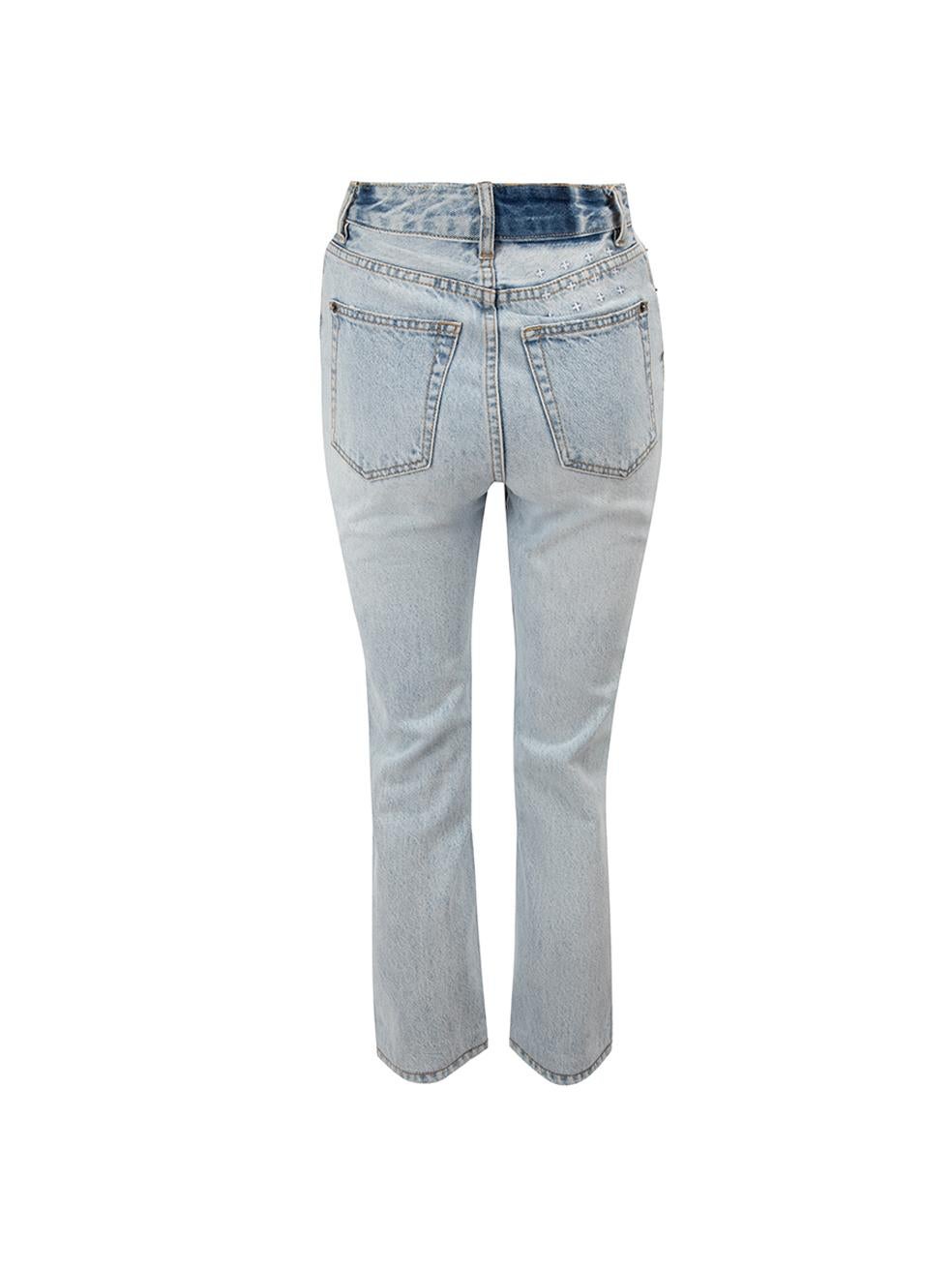 Ksubi Light Blue Denim Wash Straight Jeans Size XXS In Good Condition For Sale In London, GB