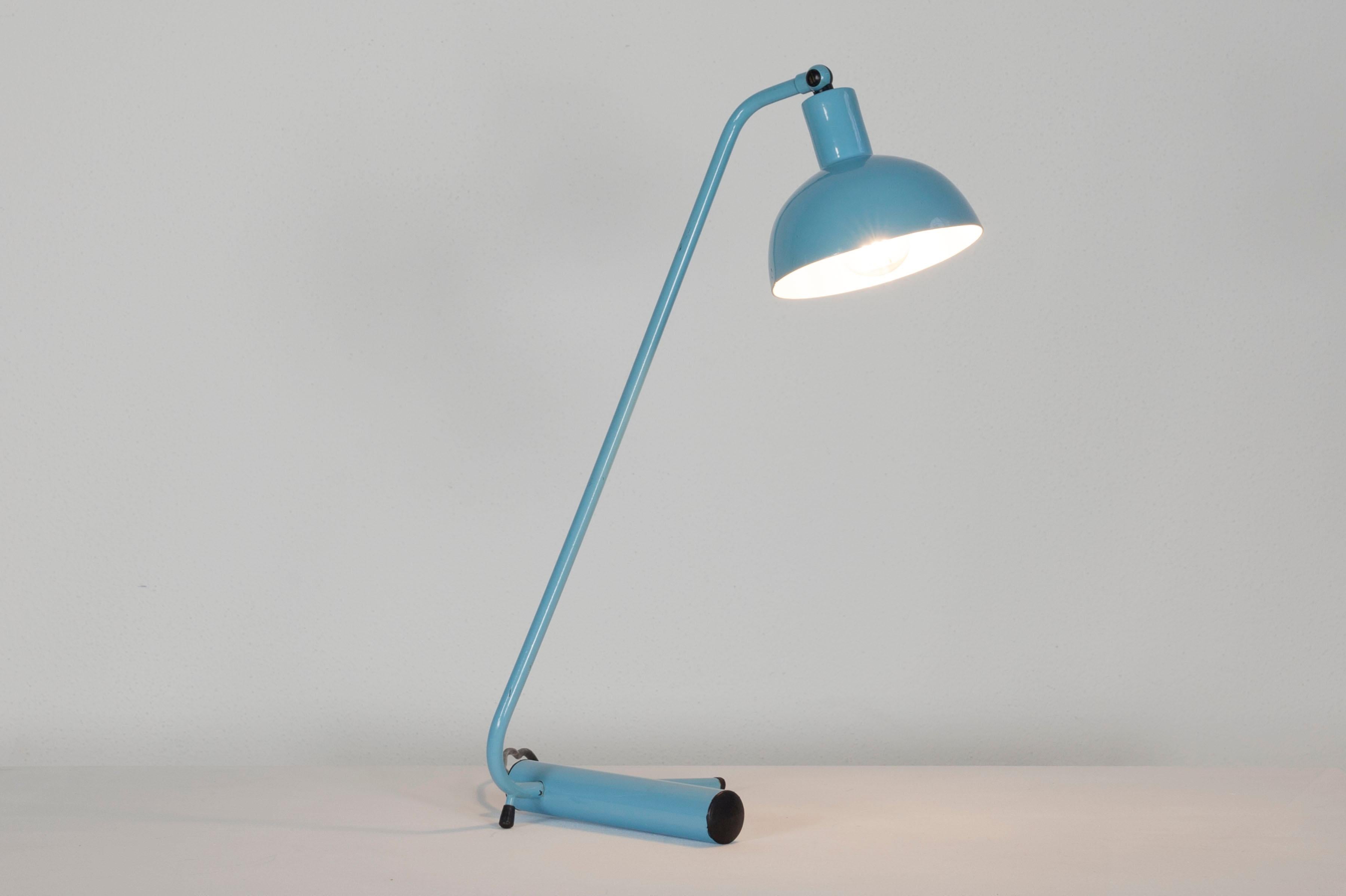 Mid-Century Modern Light blue desk lamp from Italy 1960s. For Sale