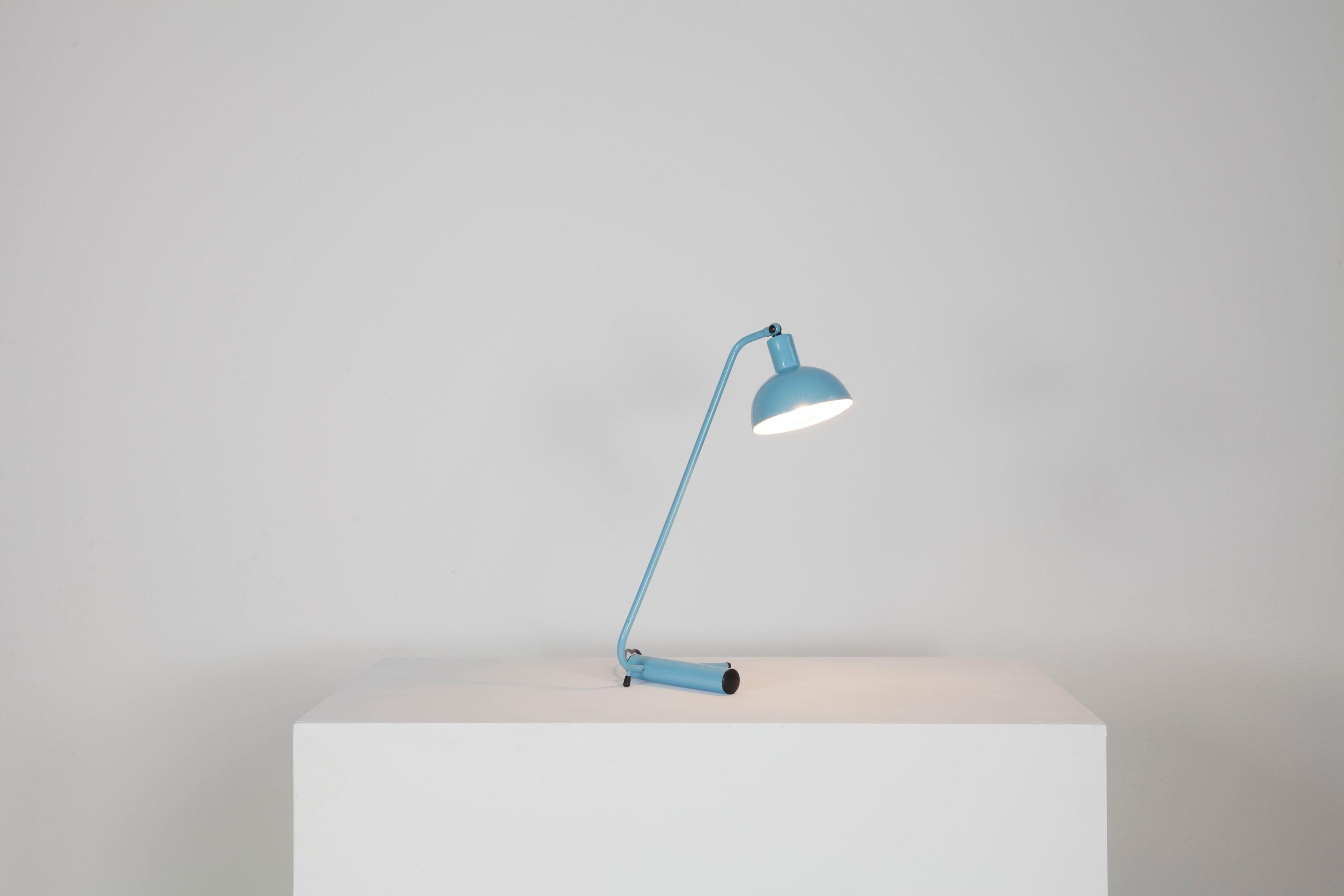 Italian Light blue desk lamp from Italy 1960s. For Sale