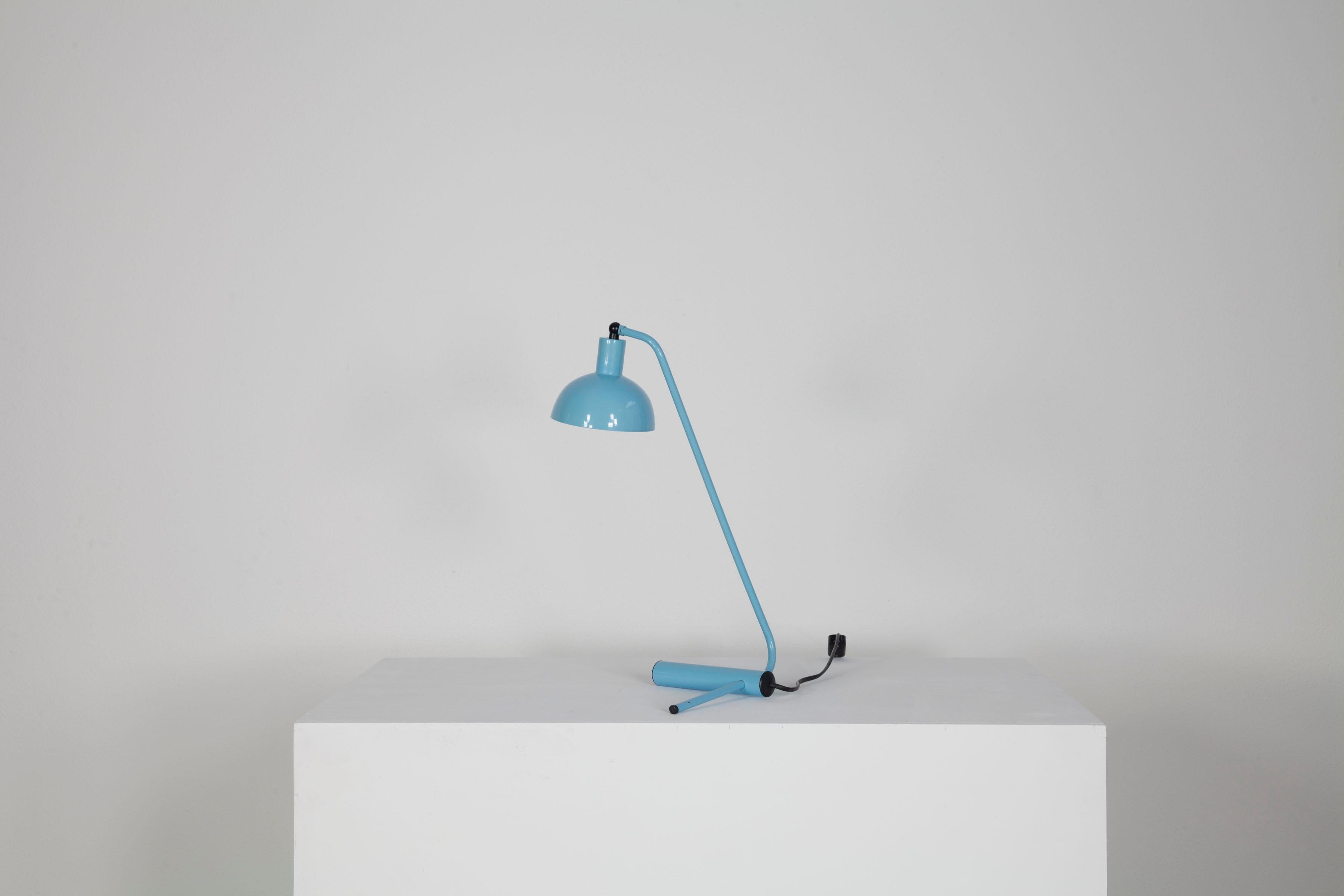 20th Century Light blue desk lamp from Italy 1960s. For Sale