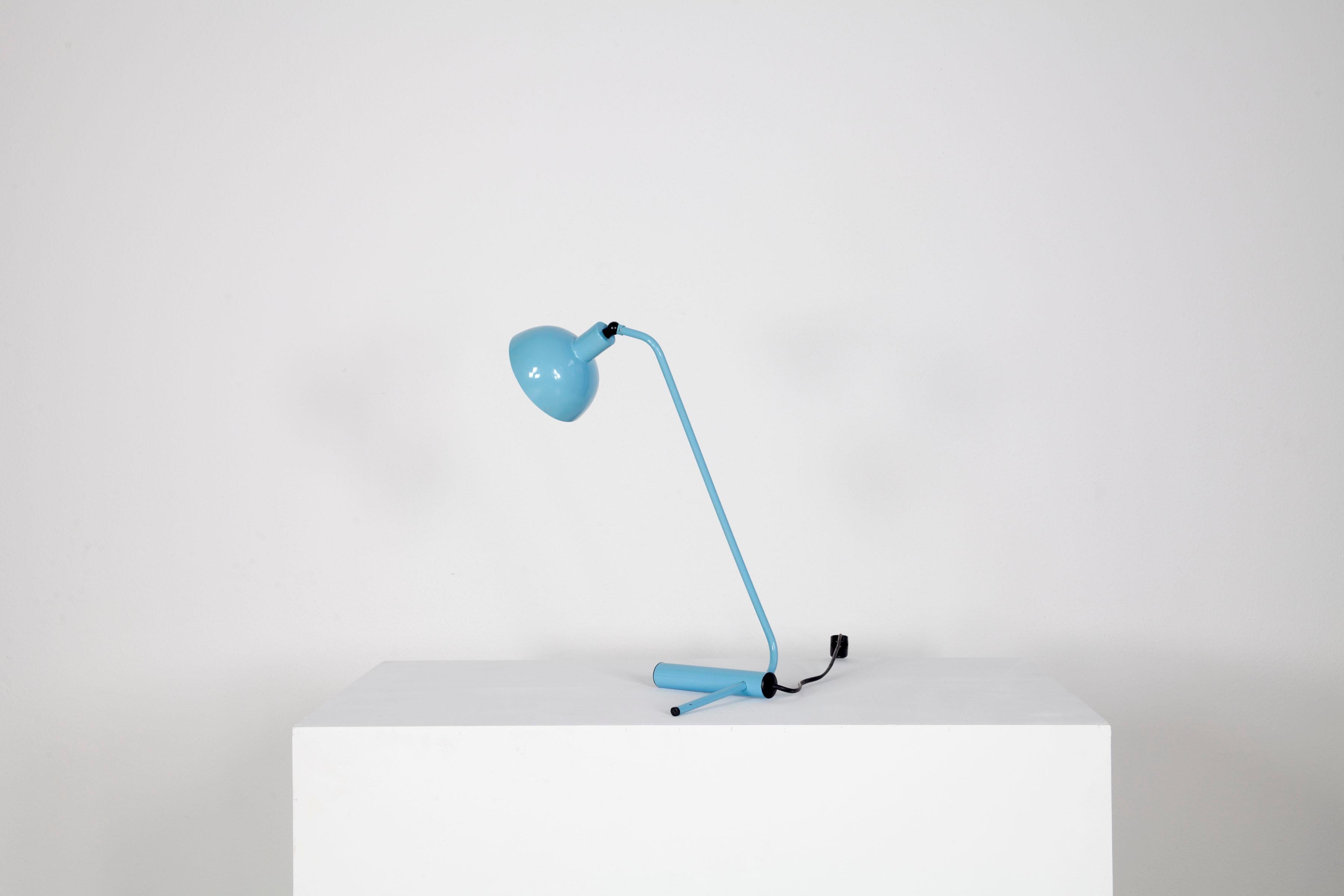Light blue desk lamp from Italy 1960s. For Sale 1
