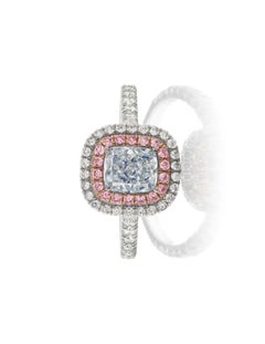 Light Blue Diamond Engagement or Anniversary Ring GIA