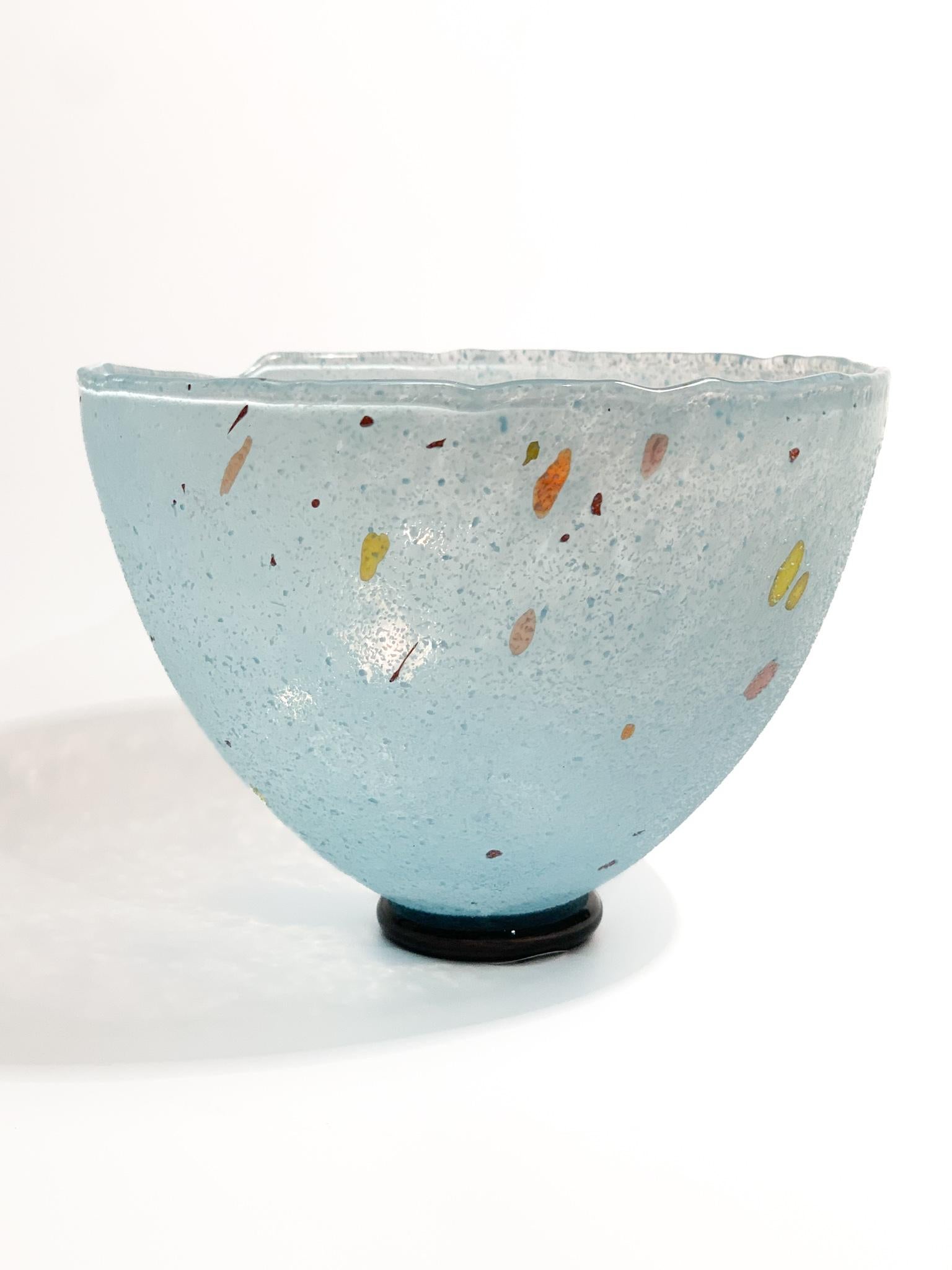 Light Blue Glass Bowl by Bertil Vallien for Kosta Boda form the 90s In Good Condition In Milano, MI