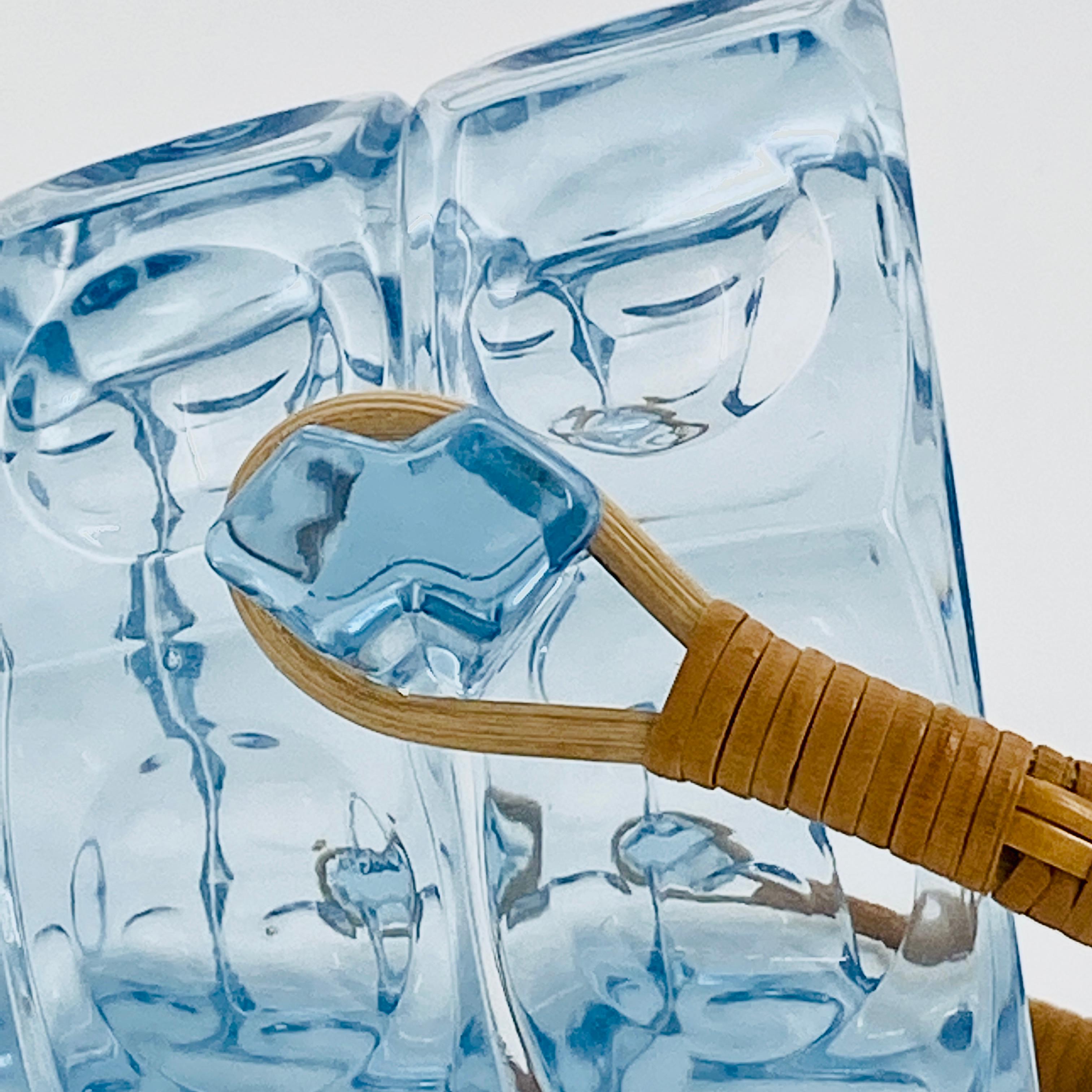 Light Blue Glass Ice Bucket by Jacob Bang, Holmegaard, Denmark, 1960 6