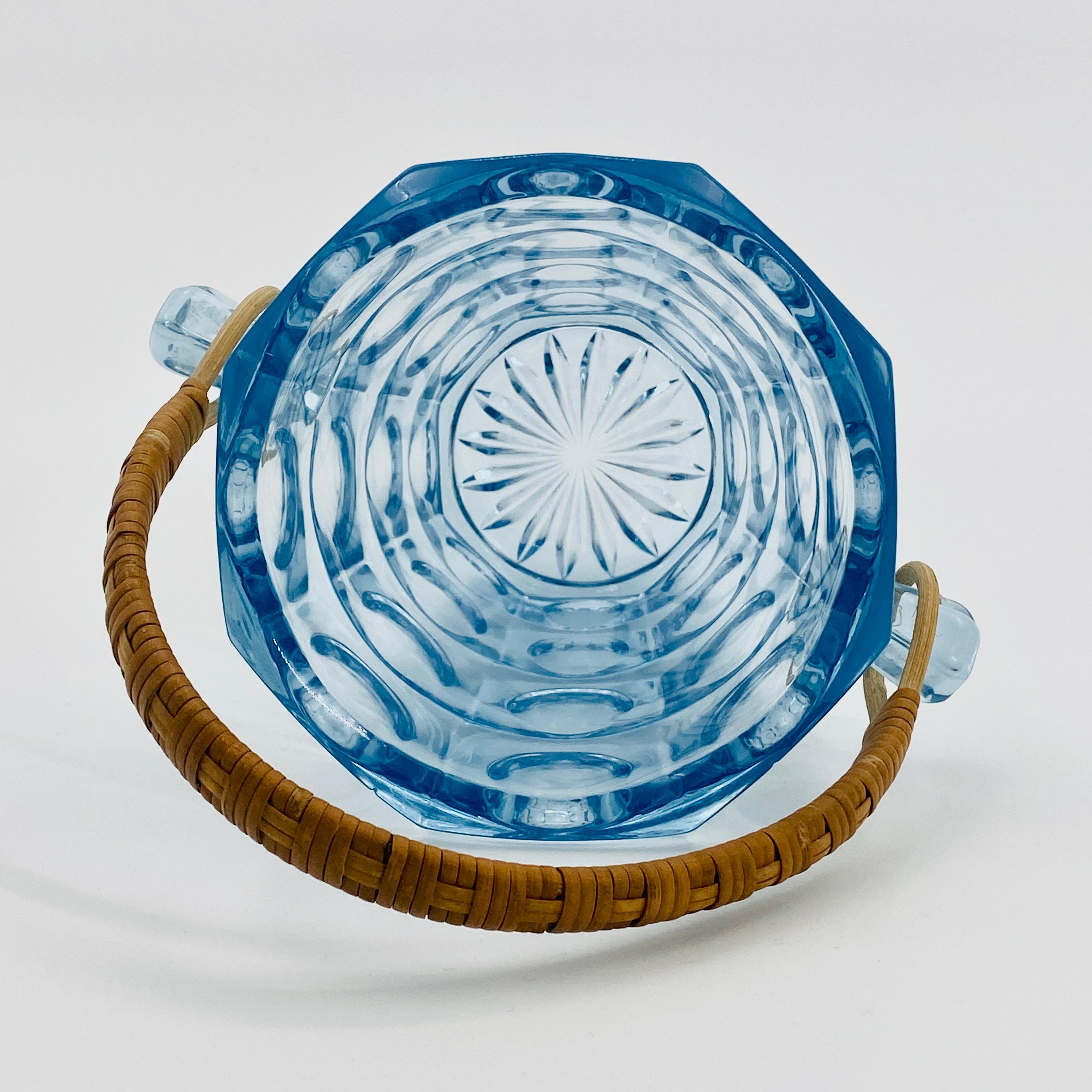 20th Century Light Blue Glass Ice Bucket by Jacob Bang, Holmegaard, Denmark, 1960