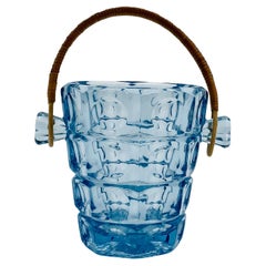 Light Blue Glass Ice Bucket by Jacob Bang, Holmegaard, Denmark, 1960