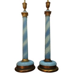 Light Blue Glass Lamps