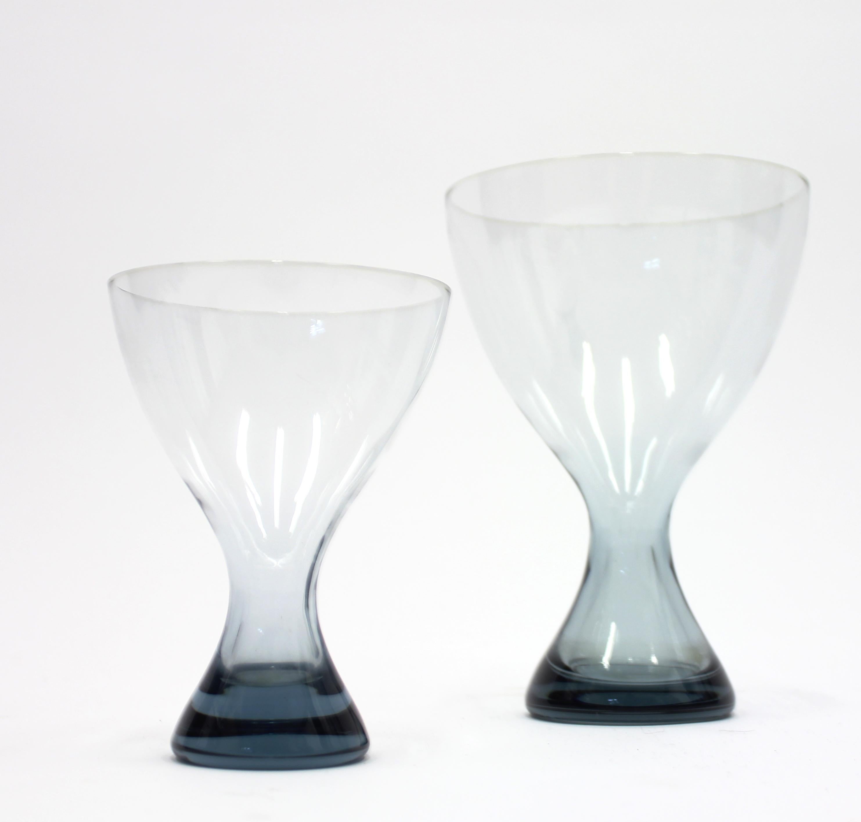 Scandinavian Modern Light Blue Glass Vases by Vicke Lindstrand for Kosta, 1960s, Set of Two For Sale