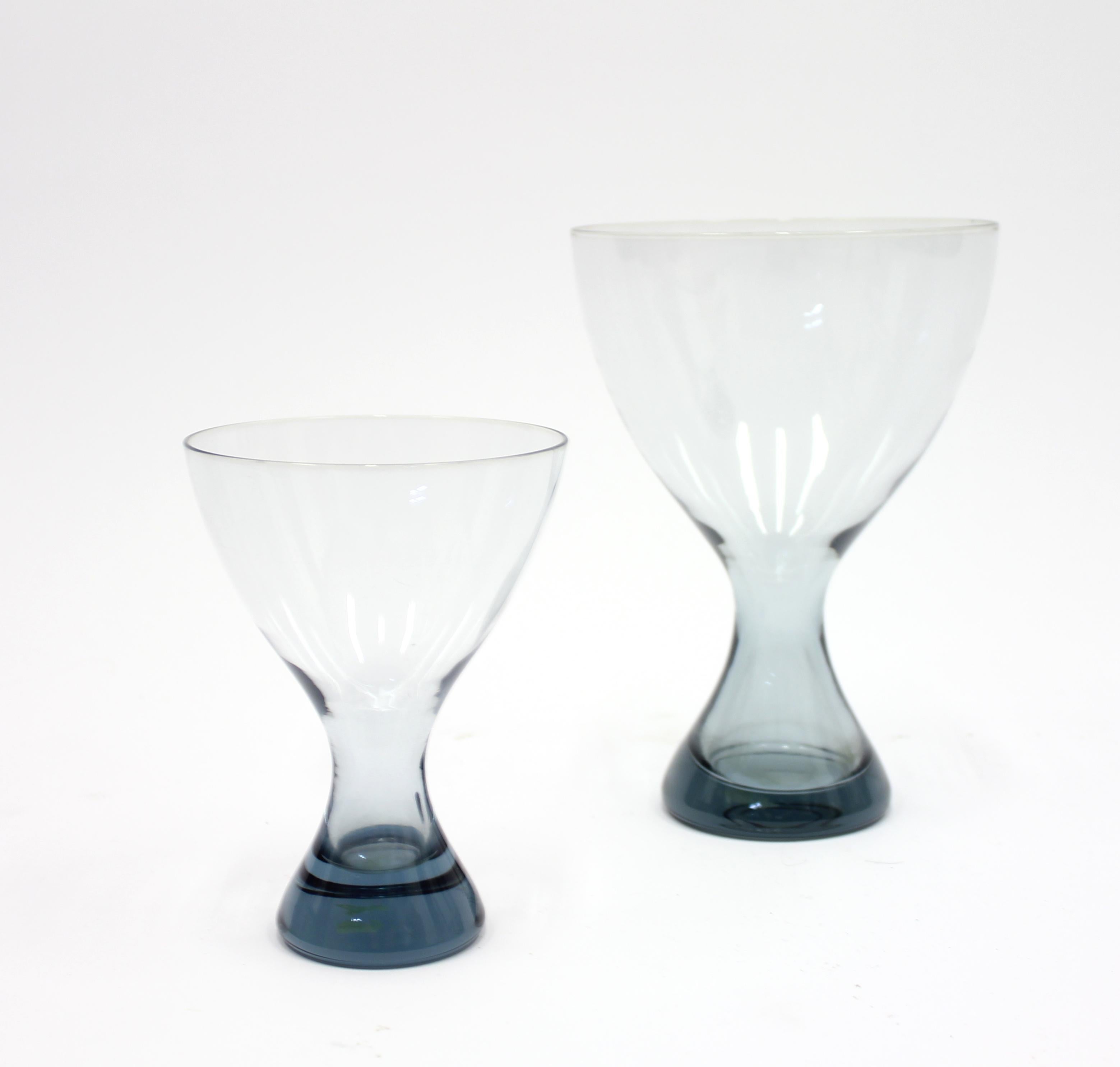 Swedish Light Blue Glass Vases by Vicke Lindstrand for Kosta, 1960s, Set of Two For Sale