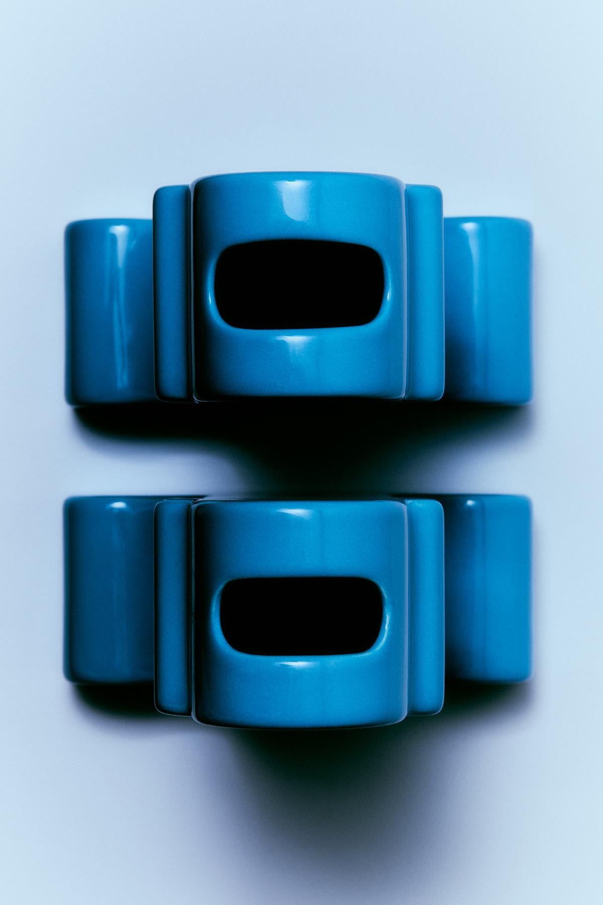 Ceramica Vaso a fiore smaltato azzurro 