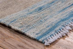 Light Blue & Gray Scandinavian Design Flatweave Area Rug