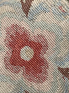 French Provincial Floral Needlepoint Aubusson Style Tapestry Pillow Cushion