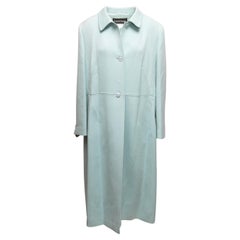 Louis Feraud Manteau long en laine vierge bleu clair