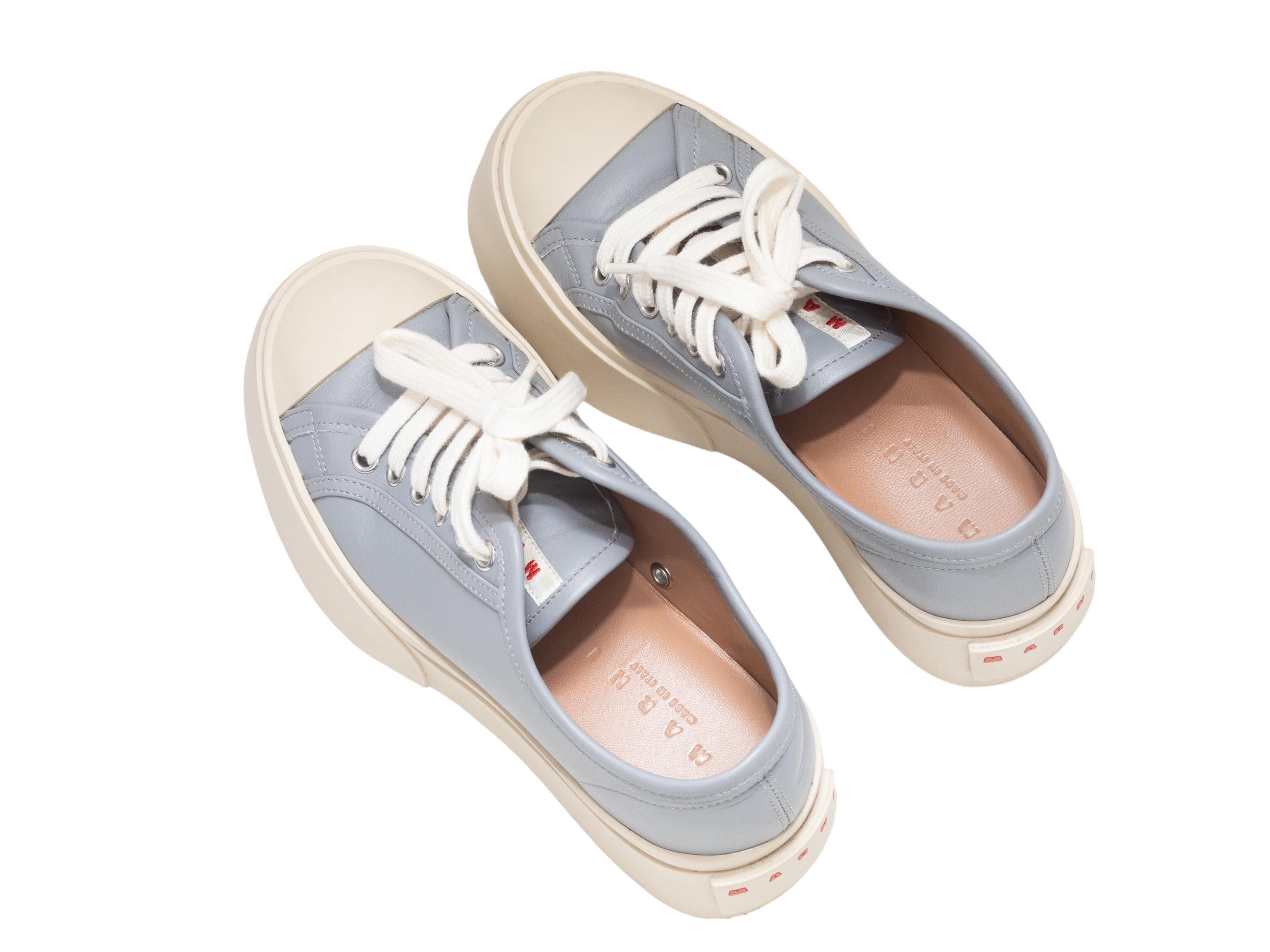 Beige Light Blue Marni Pablo Low-Top Platform Sneakers Size 36 For Sale